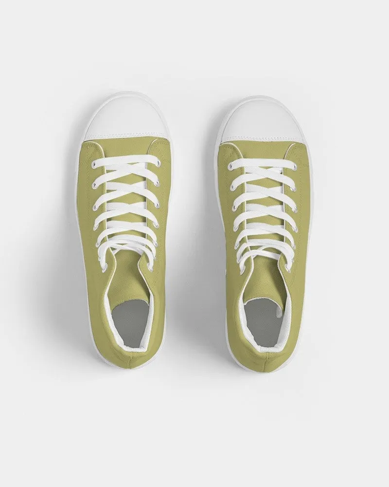 Shaded Pastel Yellow High-Top Canvas Sneakers | Women's | C0M0Y60K30