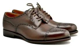 Toe cap derby brogue  | mocha | box calf