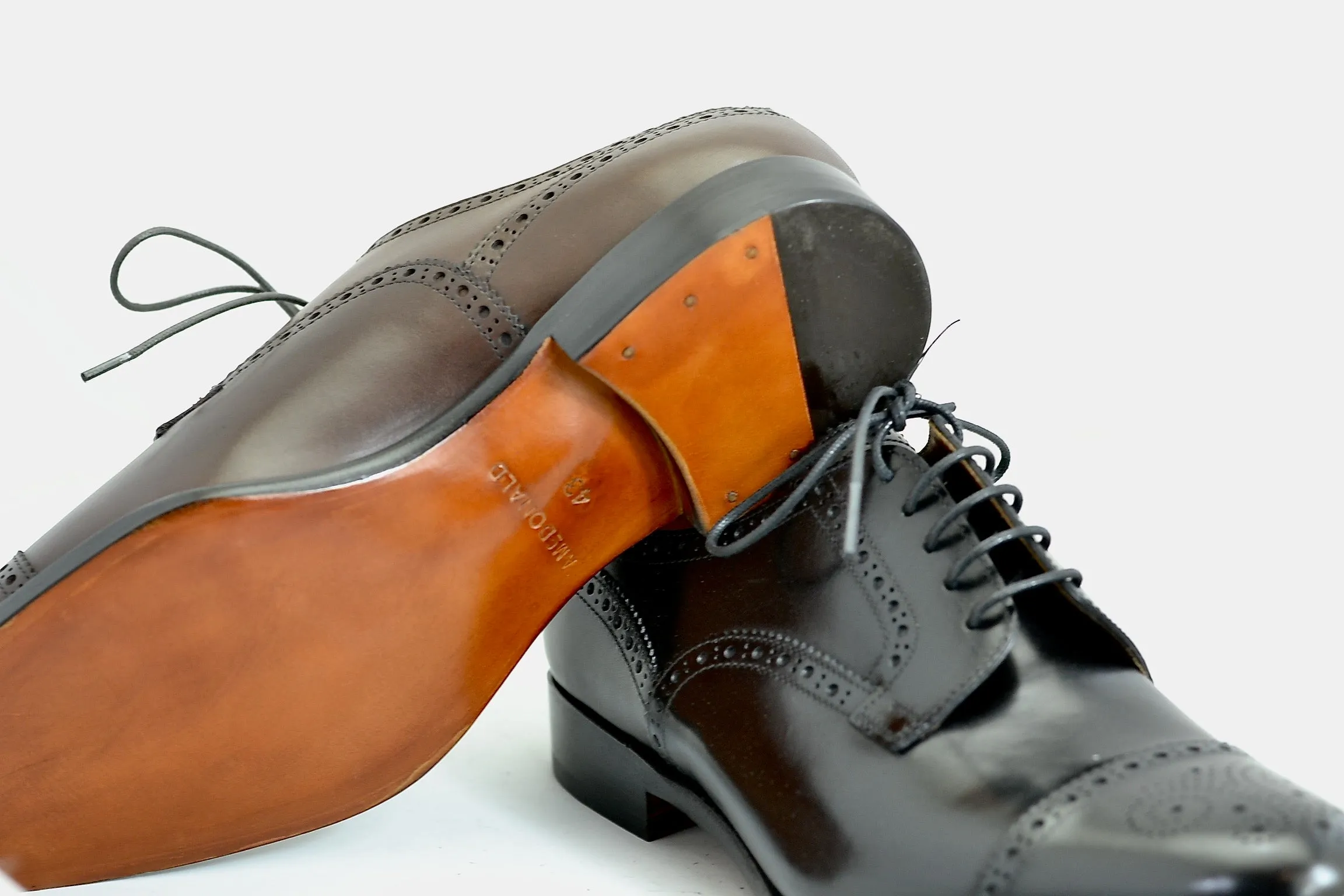 Toe cap derby brogue  | mocha | box calf