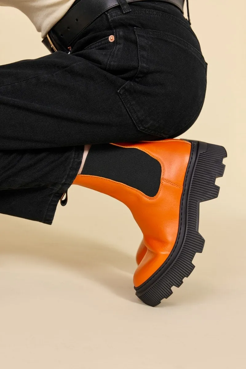 Trixy Orange Chelsea Boots