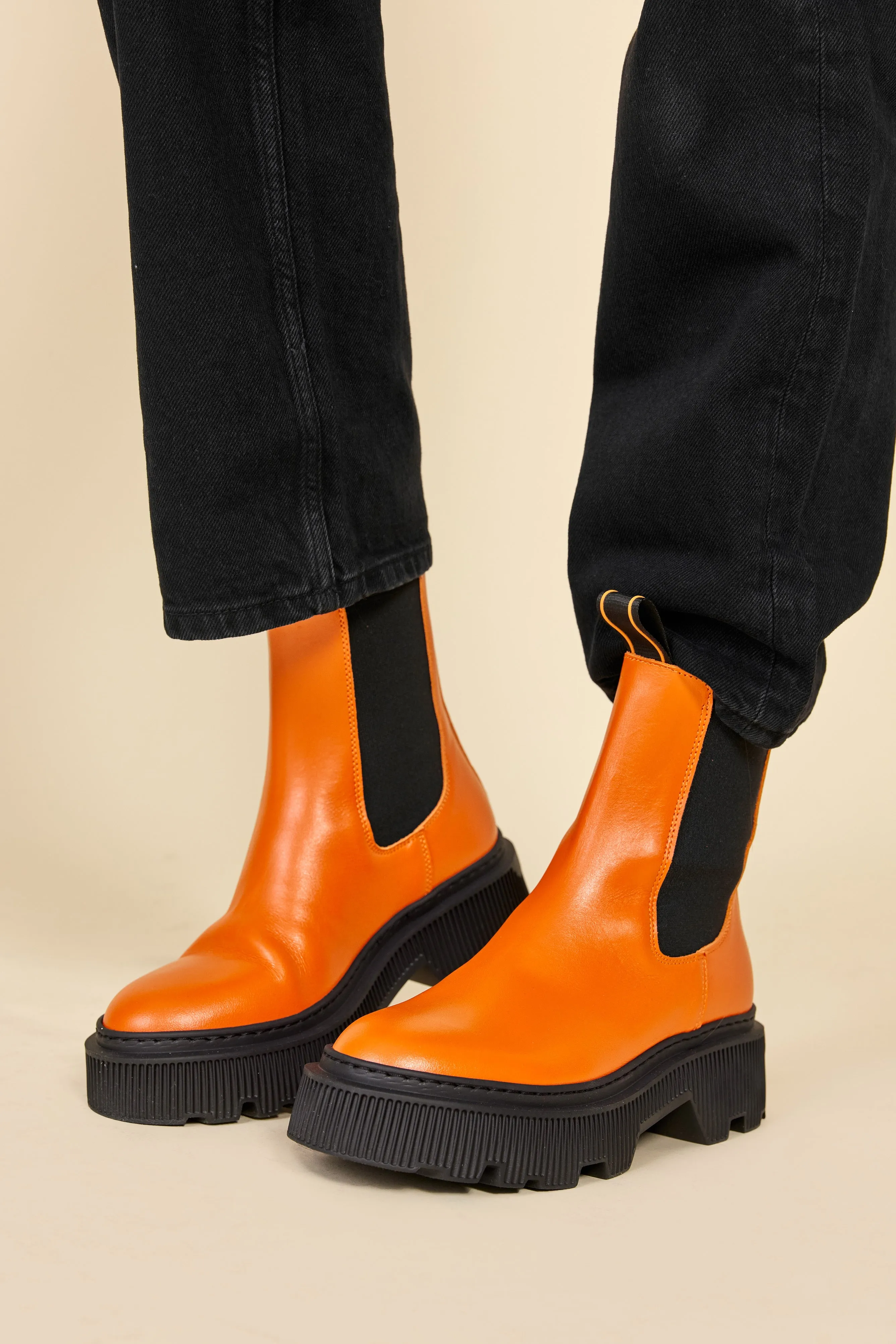 Trixy Orange Chelsea Boots