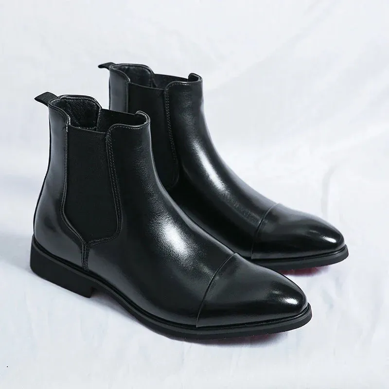 VALENTINO CARMINA LEATHER CHELSEA BOOTS