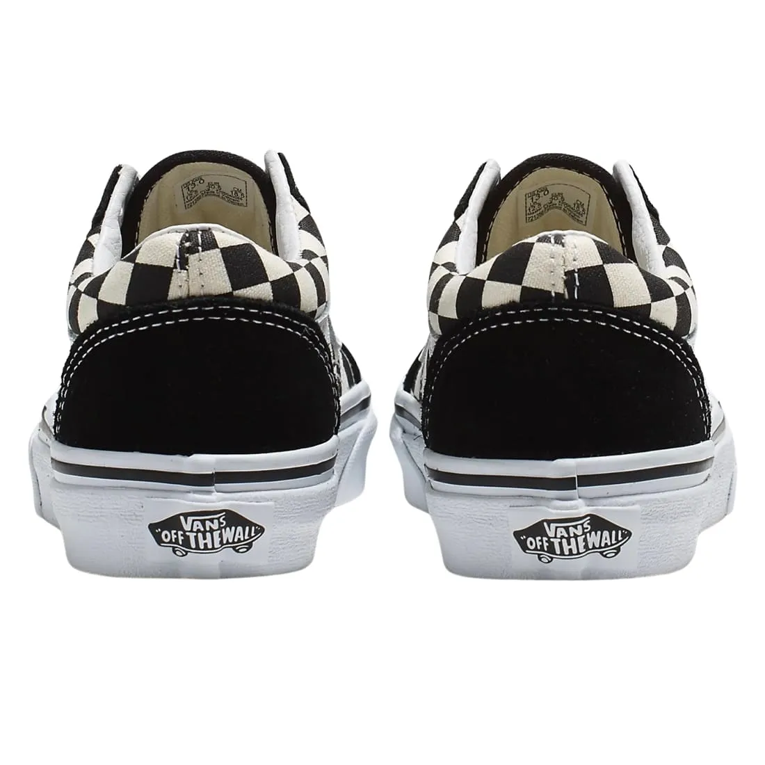 Vans Kids Old Skool Skate Shoes - (Primary Check) Black/White