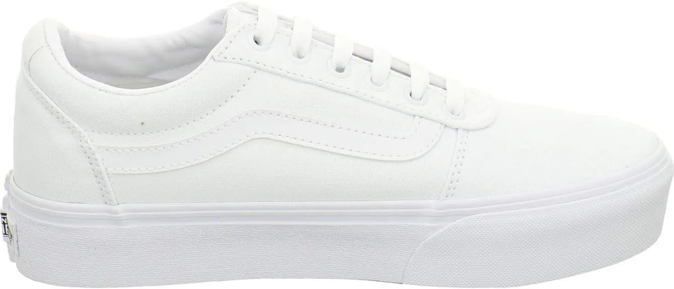 Vans Ward Platform VN0A3TLC0RG Women's White Canvas Low Top Skate Shoes KHO173