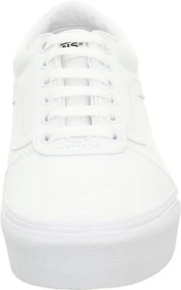 Vans Ward Platform VN0A3TLC0RG Women's White Canvas Low Top Skate Shoes KHO173