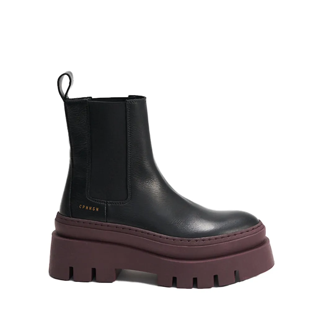 Vitello Black Bordeaux Chelsea Boots