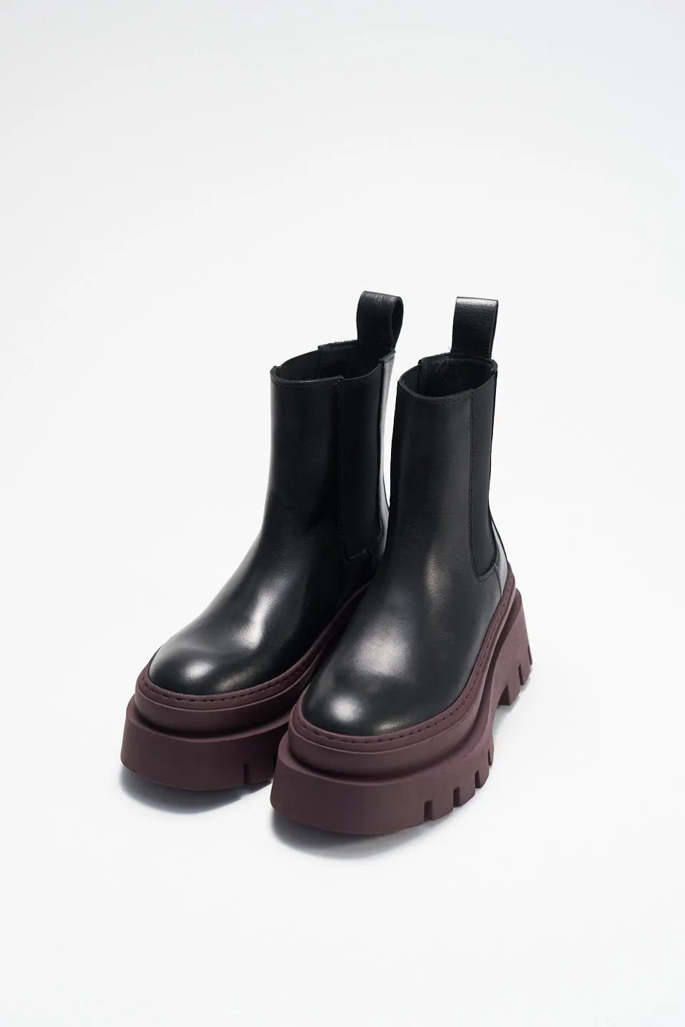 Vitello Black Bordeaux Chelsea Boots