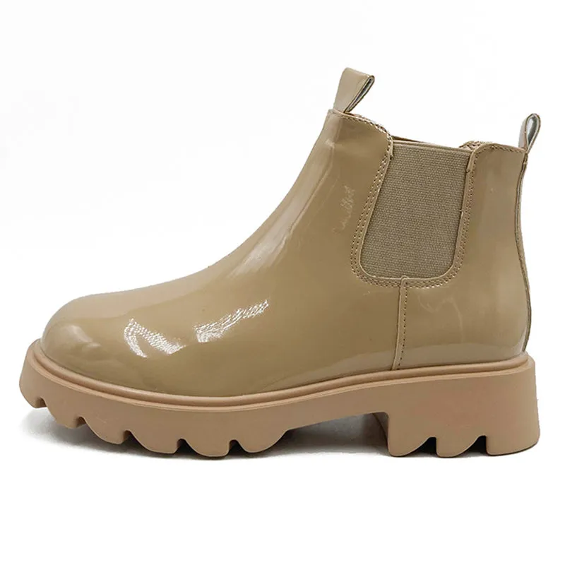 Warm Slip on Platform Waterproof Ankle Boots