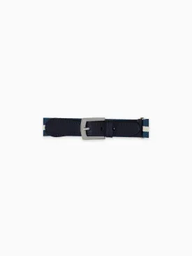 White/Navy Striped Boy Belt