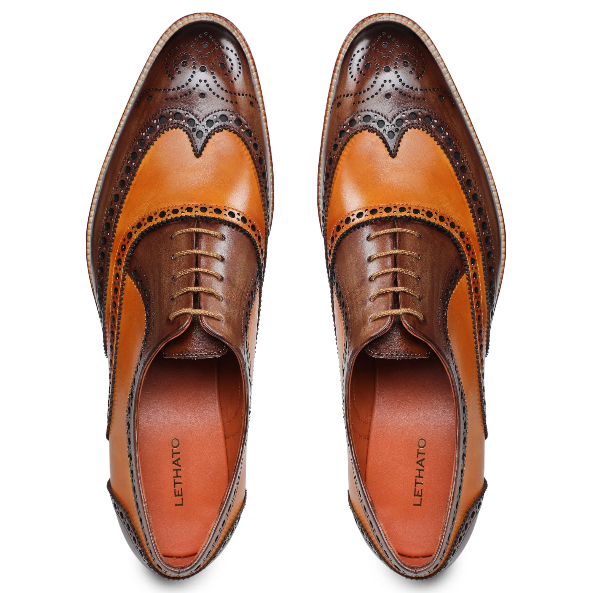 Wingtip Brogue Oxford - Brown & Orange