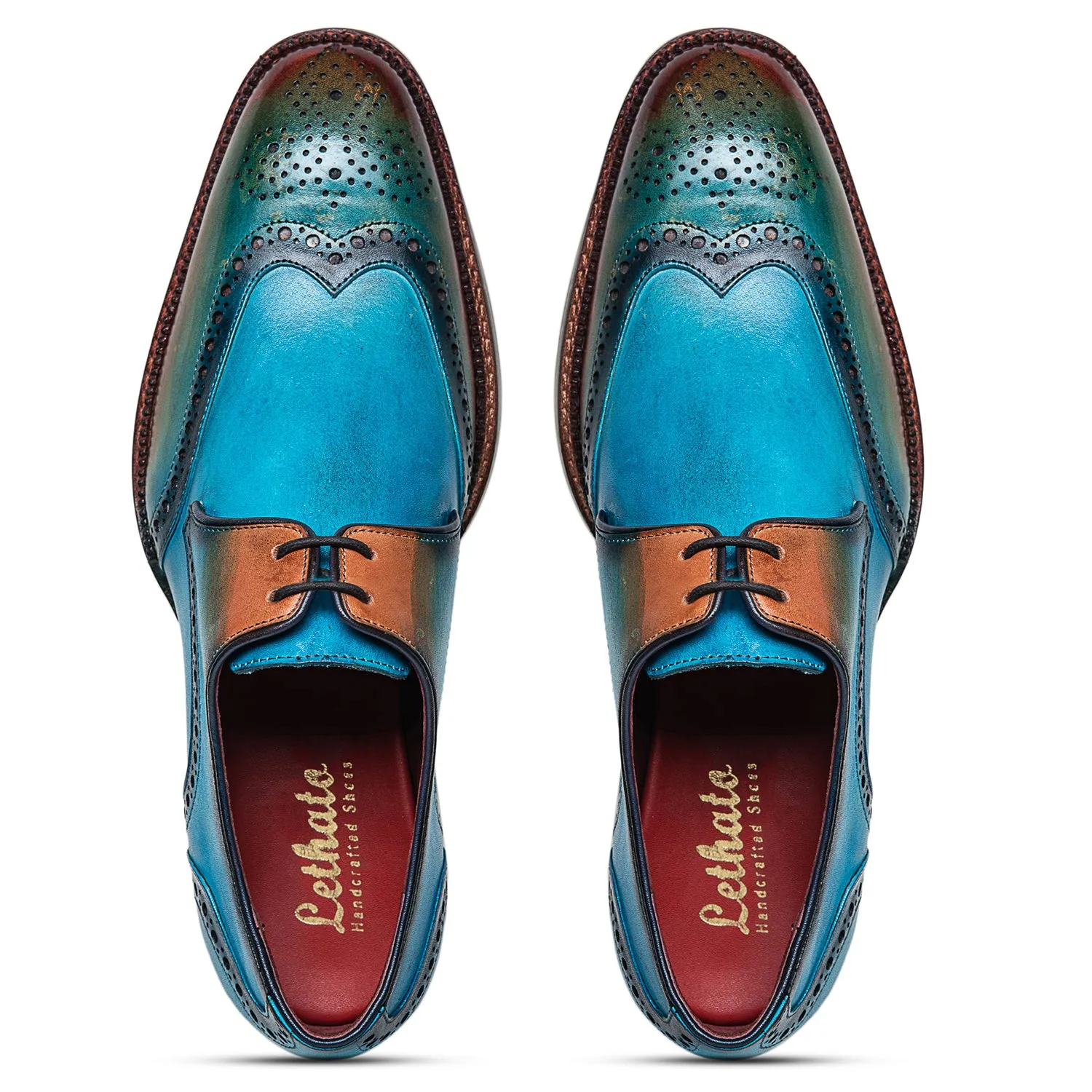 Wingtip Derby Shoes- Blue