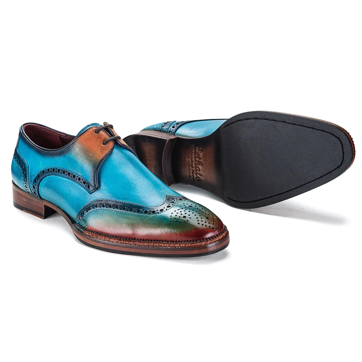 Wingtip Derby Shoes- Blue