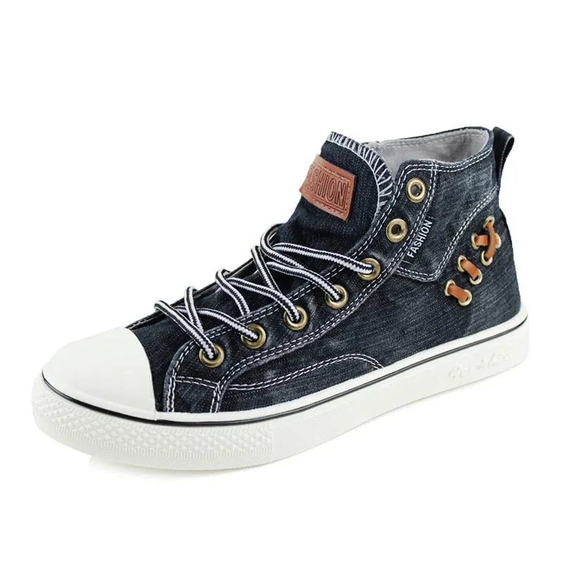 Women's Classic Vintage Style Canvas Denim High Top Sneakers