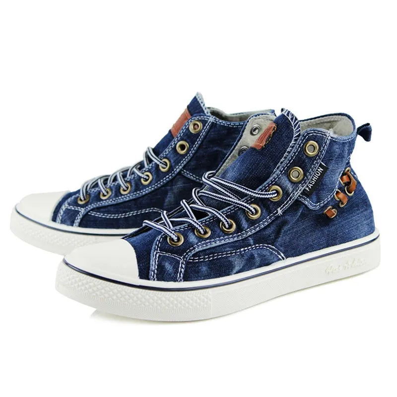 Women's Classic Vintage Style Canvas Denim High Top Sneakers