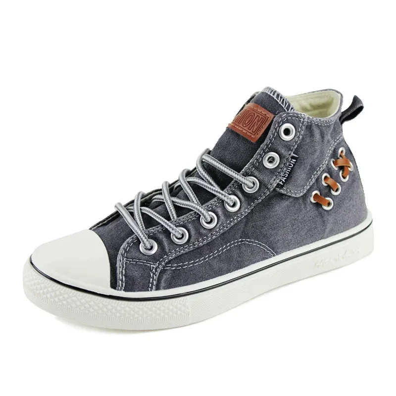 Women's Classic Vintage Style Canvas Denim High Top Sneakers