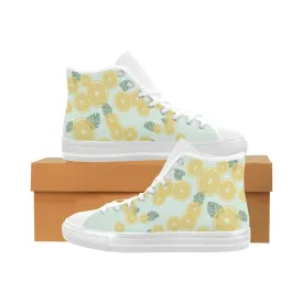 Women's Fizzy Lemons Print High Top Canvas Shoes